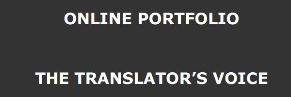 Online Portfolio "The Translator's Voice"